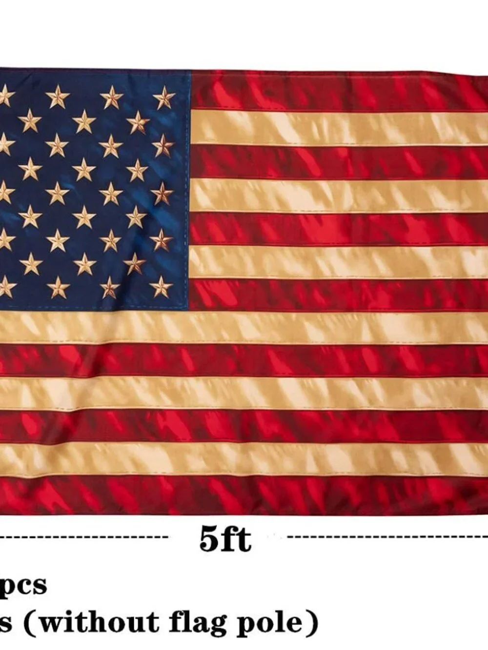 Vintage American Flag 3x5 ft Tea Stained American Flags Heavy Duty Old Antiqued